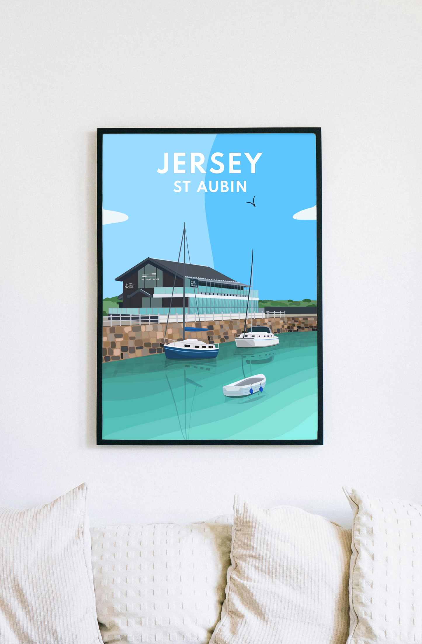 St Aubin, The Boat House, Jersey - Graphic Art Print