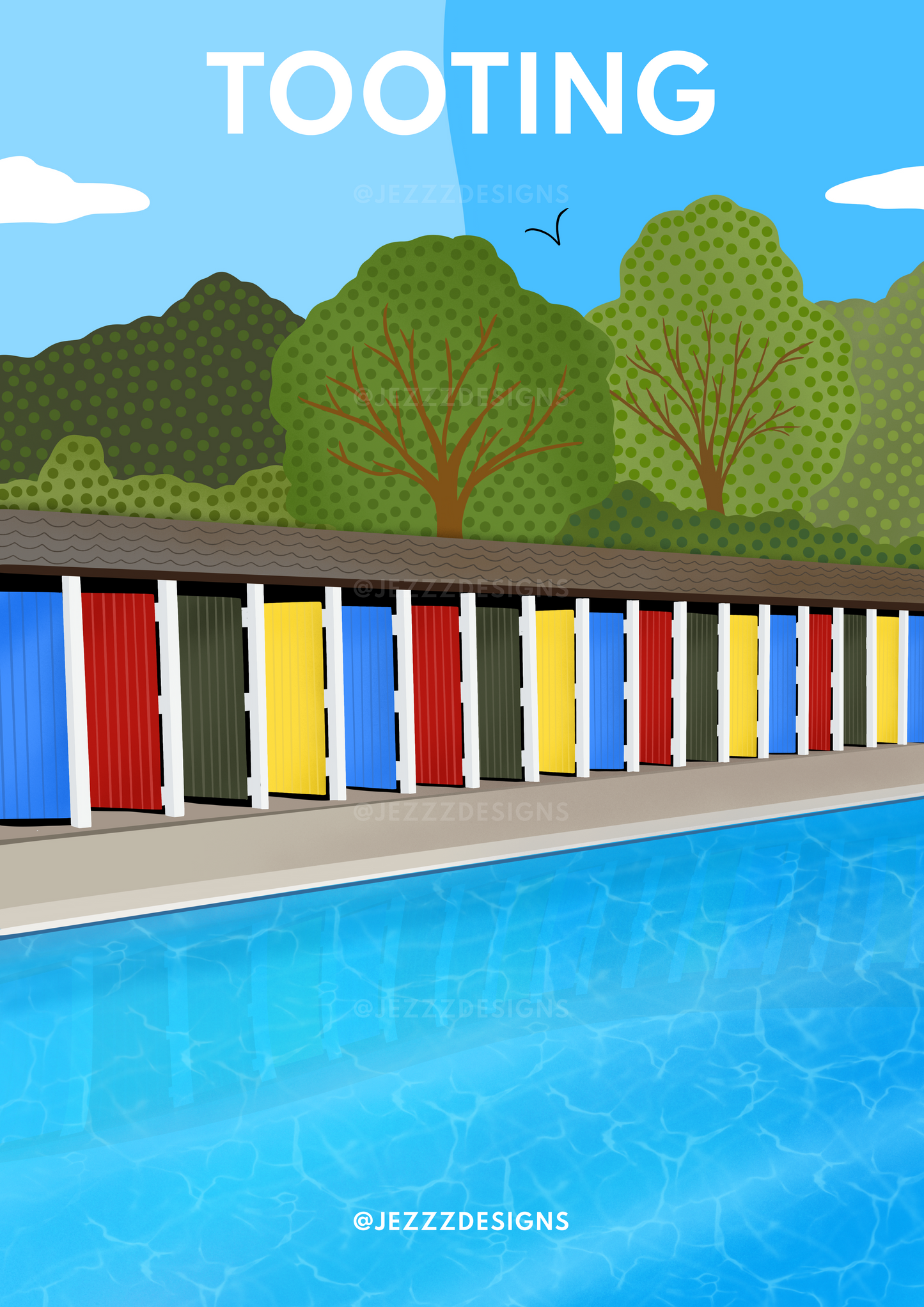 Tooting Bec Lido - Art Print