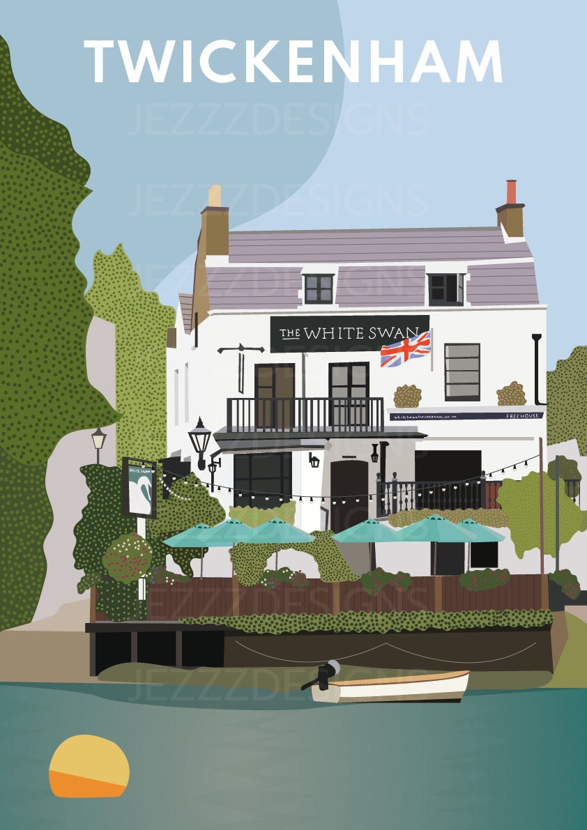 The White Swan, Twickenham - Digital Print