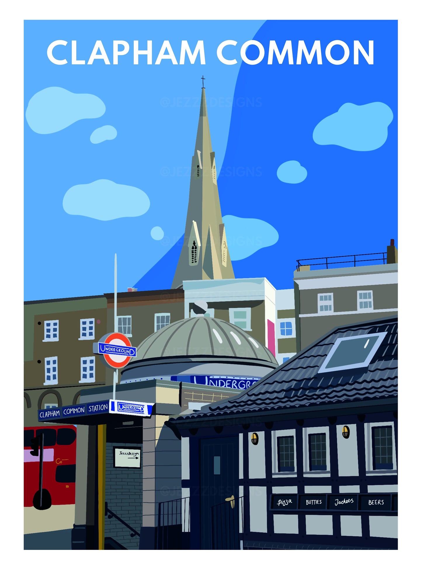 Clapham Common Tube Station - Digital Print