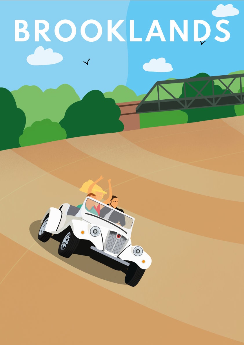 Brooklands racetrack, Weybridge - Digital Art Print