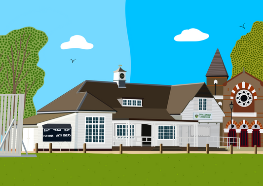 Twickenham Cricket Club, Twickenham Green - Art Print