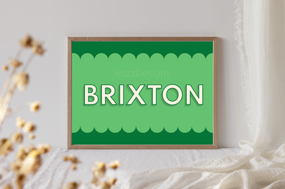 Brixton, Scalloped Sign - Art Print