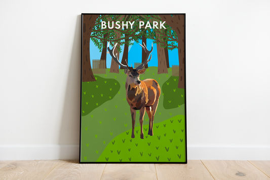 Bushy Park, Deer - Art Print