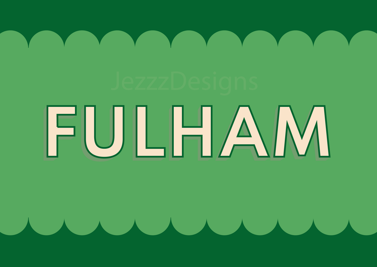 Fulham, Scalloped Sign - Art Print