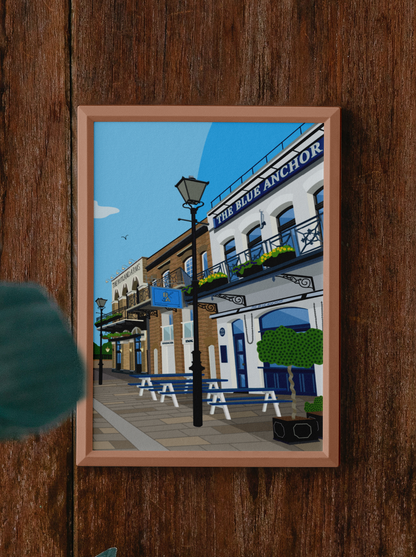 Hammersmith Riverside Pubs, The Blue Anchor & The Rutland Arms - London - Art Print