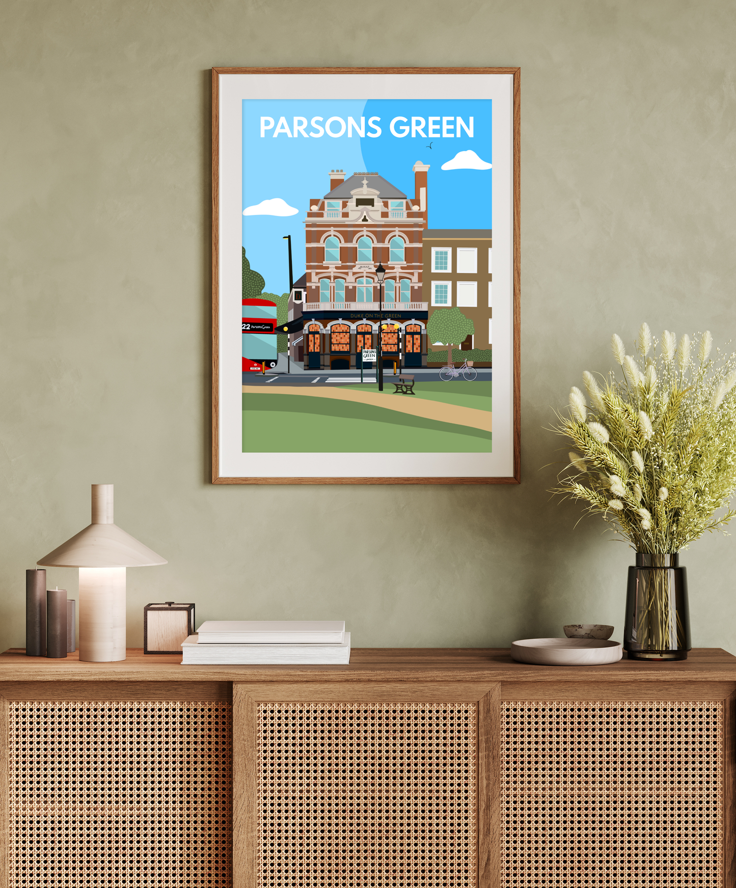 Parsons Green, Duke on the green pub, London - Art Print