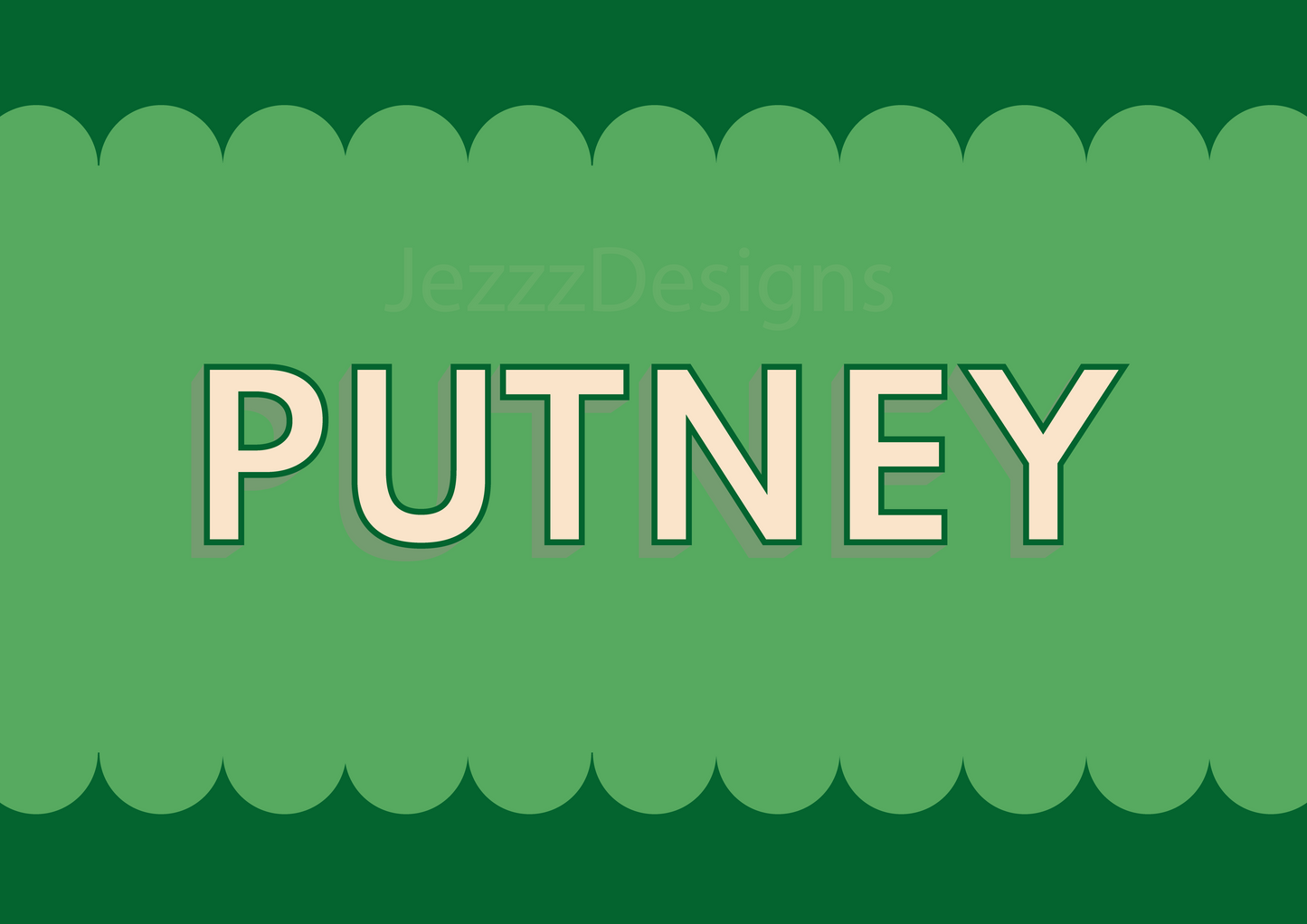 Putney, Scalloped Sign - Art Print