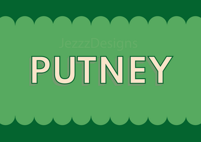 Putney, Scalloped Sign - Art Print