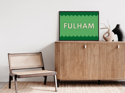 Fulham, Scalloped Sign - Art Print