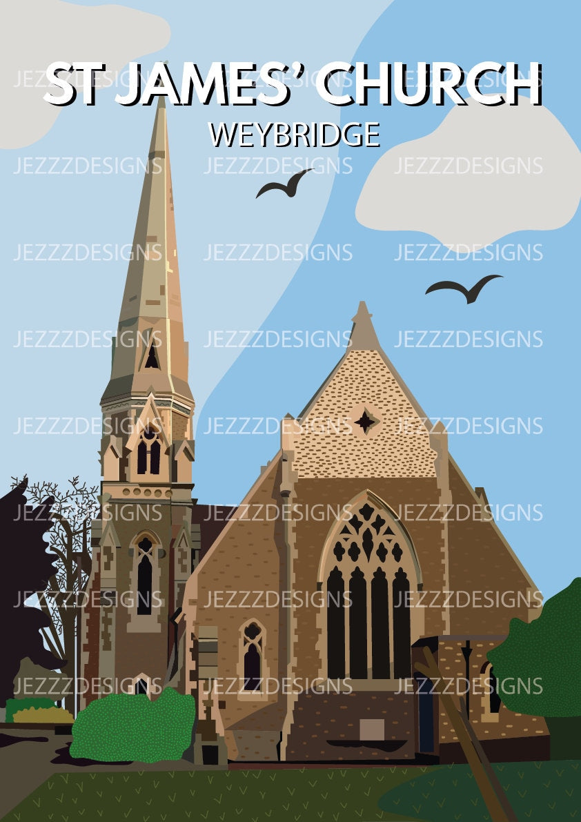 St James' Church - Weybridge Print