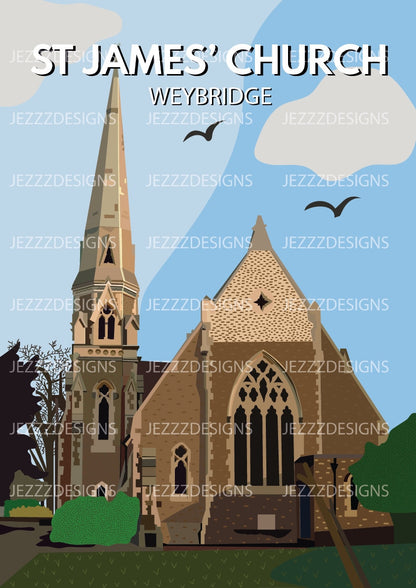 St James' Church - Weybridge Print