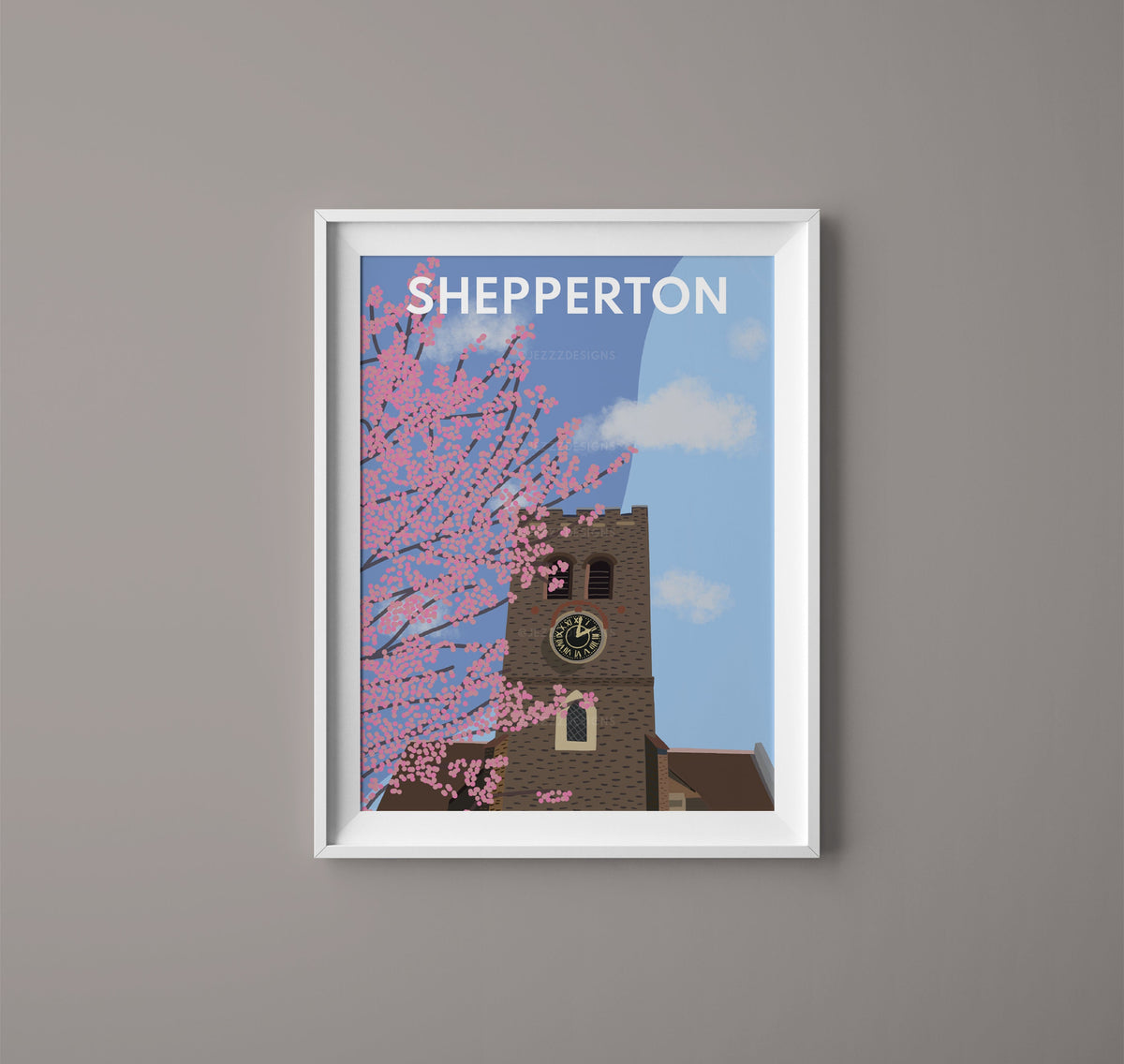 Shepperton Signs Shepperton Church Square - Digital Print – JezzzDesigns Location Art Prints