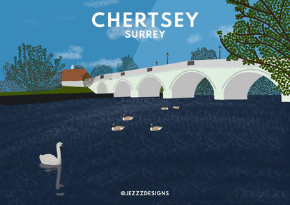 Chertsey Bridge, Digital Print