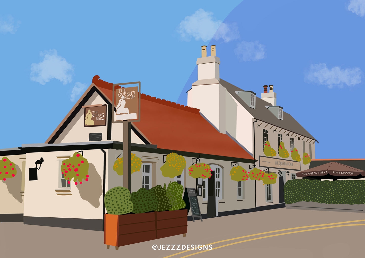 The Queens Head, Weybridge - Digital Print