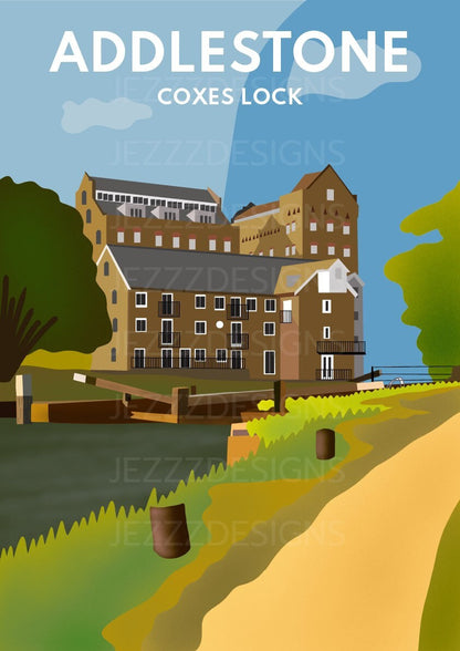 Coxes Lock, Addlestone - Digital Print