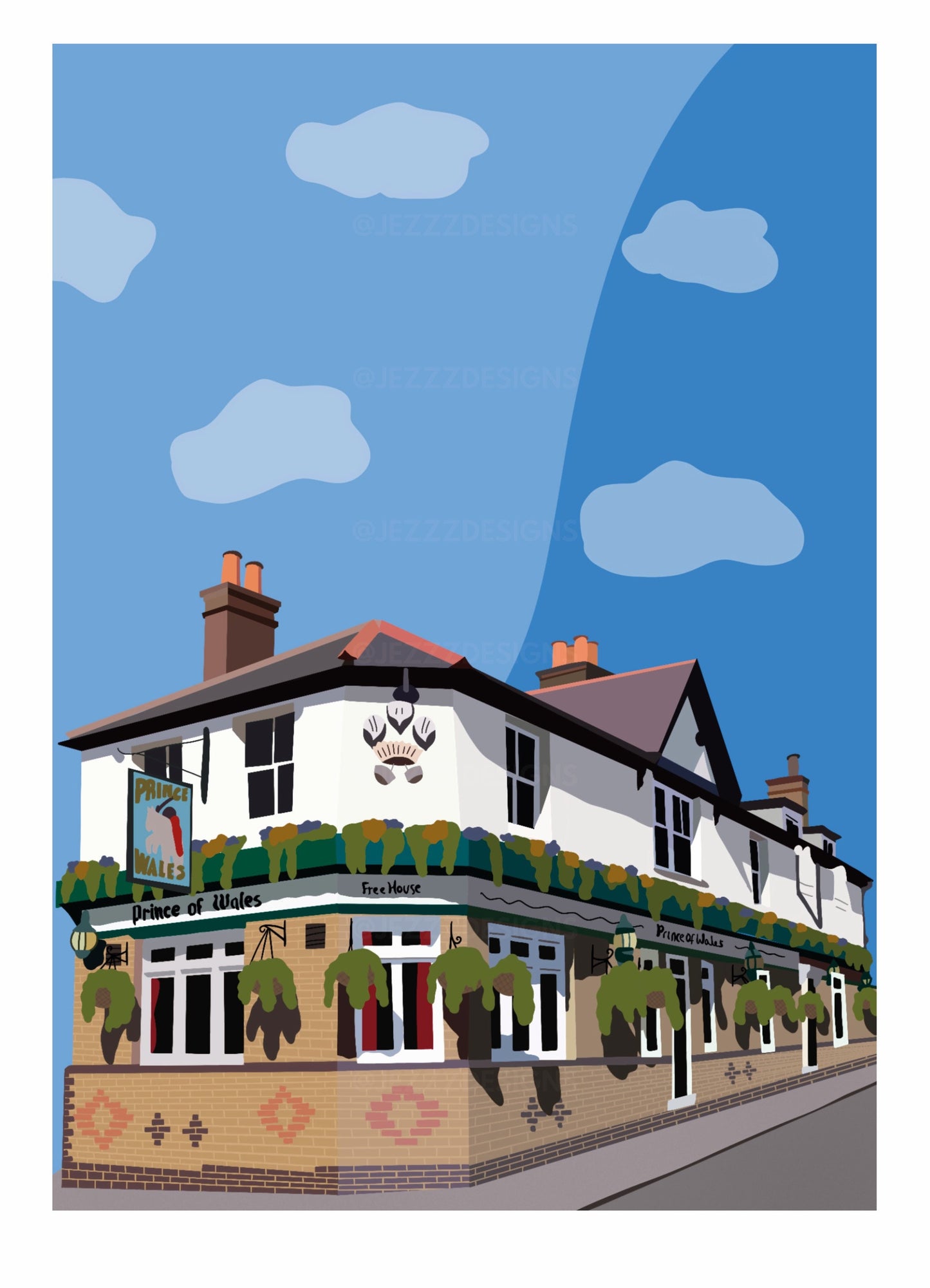 Prince Of Wales, Weybridge - Digital Print