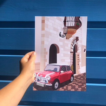 Vintage Mini In Italy - Digital Print