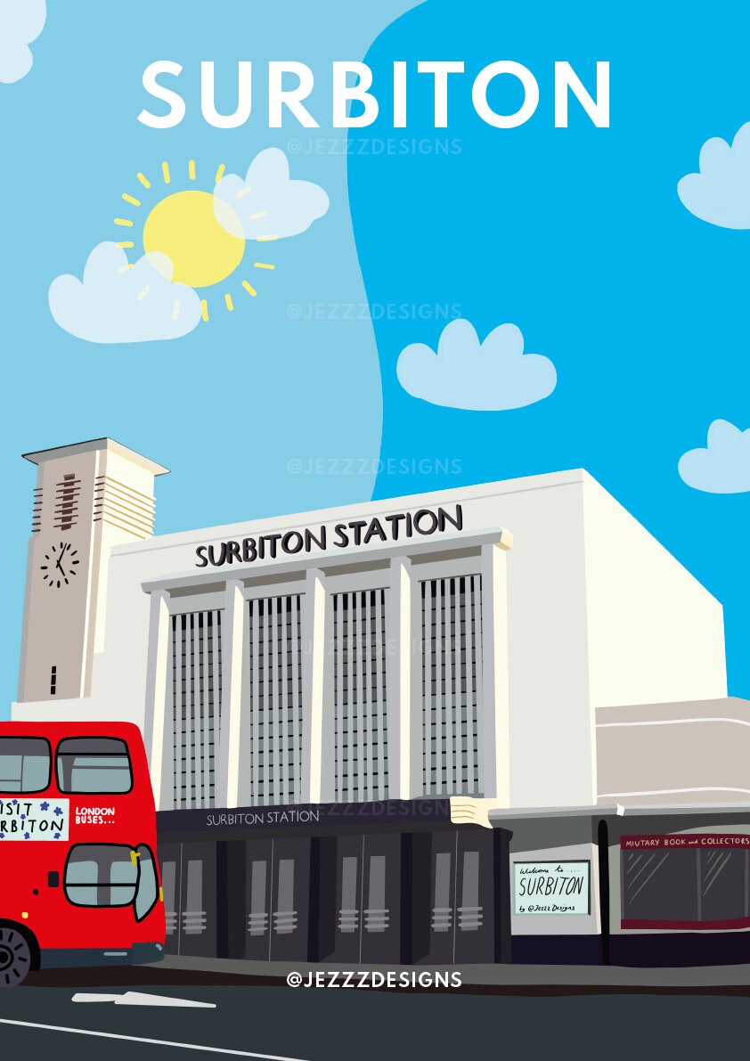 Surbiton Station, South West London - Digital Graphic Print