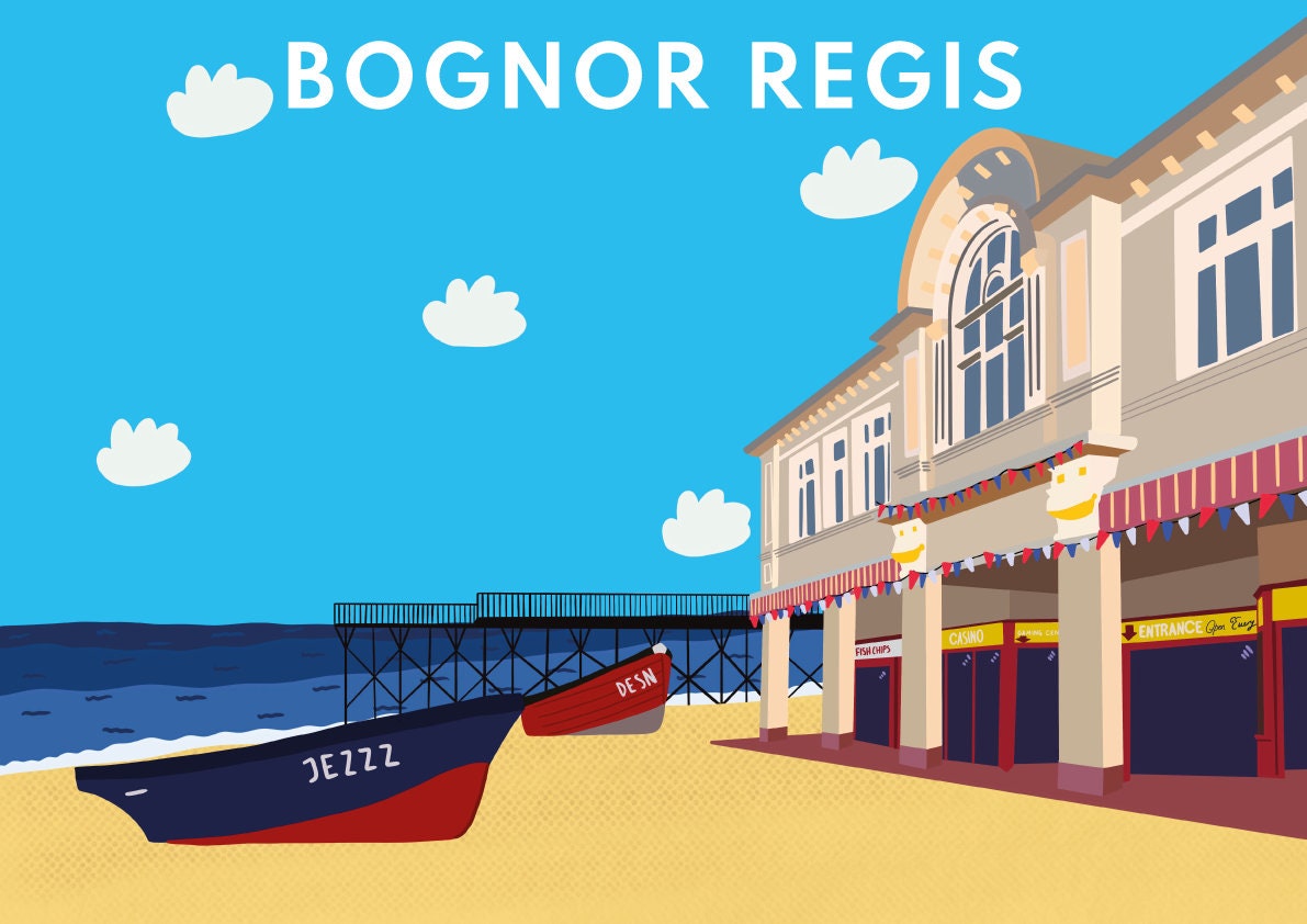 Bognor Regis, Pier, Beach and Arcade - Digital Print