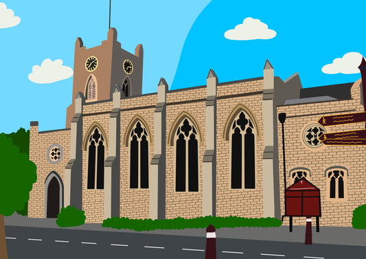 St Peters Church - Chertsey, digital print