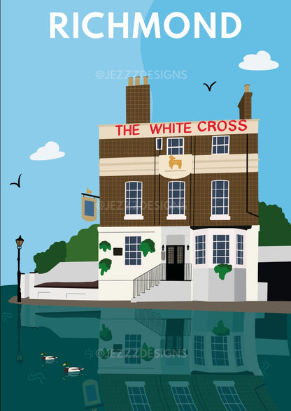 The White Cross, Richmond - Digital Art Print