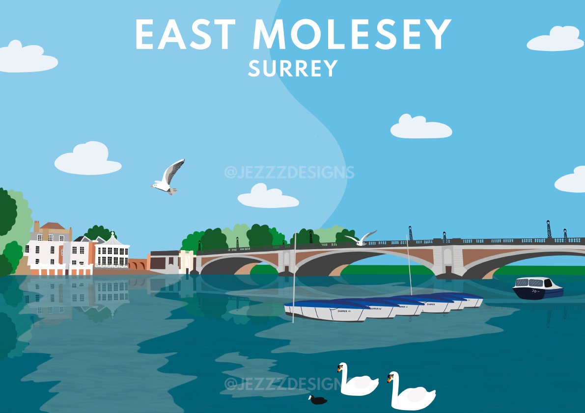 Hampton Court, East Molesey - Digital Art Print