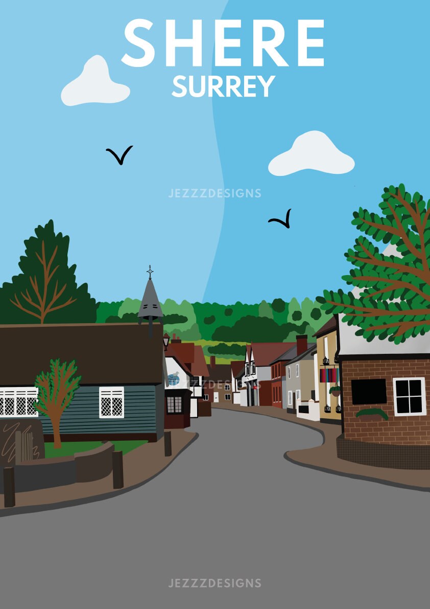 Shere High Street, Surrey - Digital Print