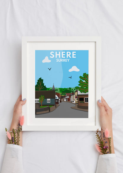 Shere High Street, Surrey - Digital Print