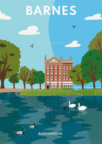 Barnes Pond - Graphic Art Print