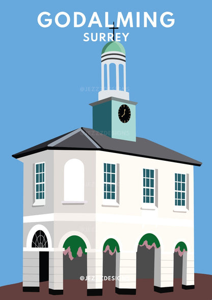 Godalming, Surrey - Graphic Art Print