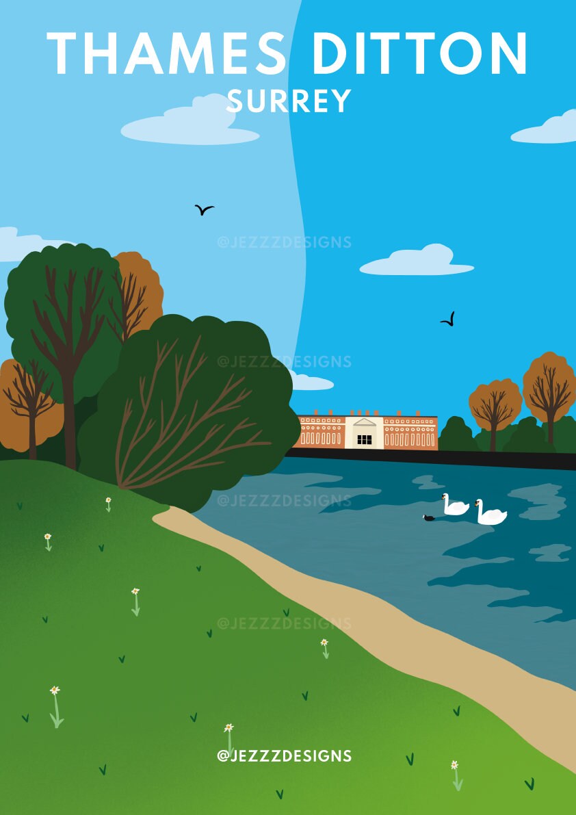 Thames Ditton - Digital Art Print