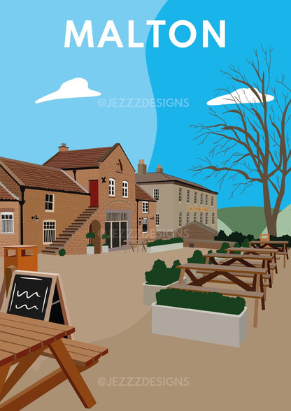 Malton, The Talbot Yard, Yorkshire - Graphic Art Print