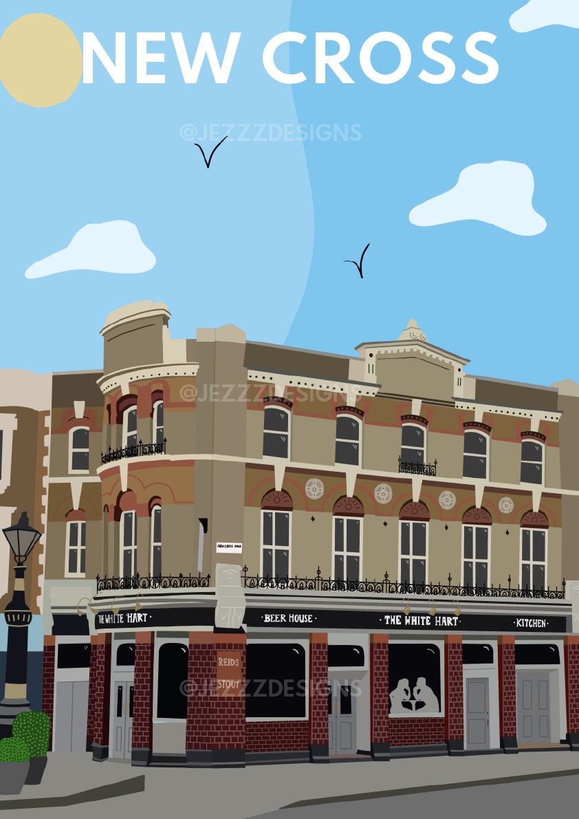 The White Hart, New Cross - Graphic Art Print