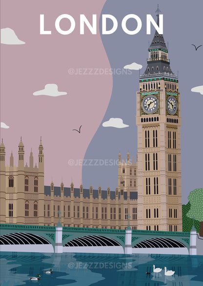 London, Big Ben - Digital Art Print