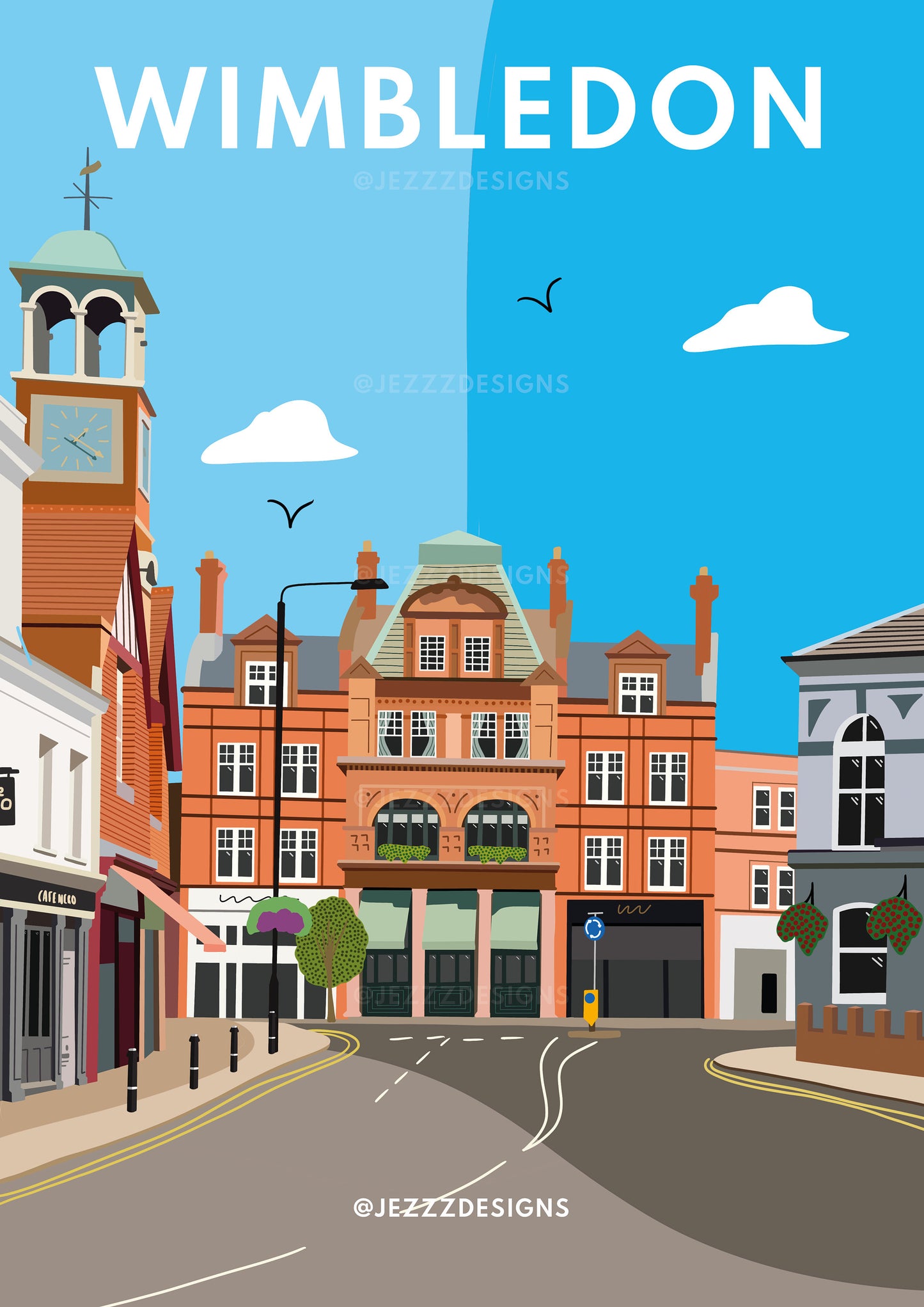 Wimbledon Village, Digital Art Print