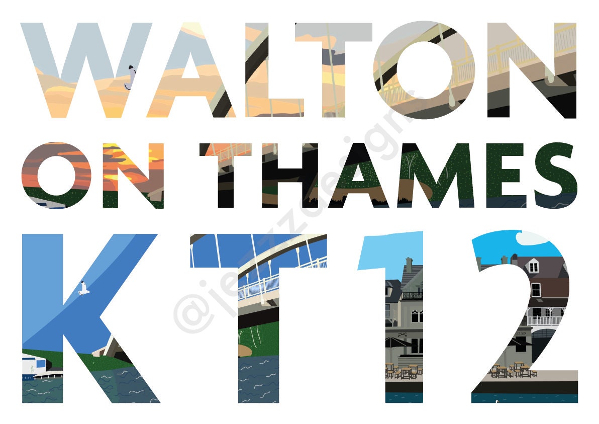 Walton on Thames KT12 - Digital Art Print