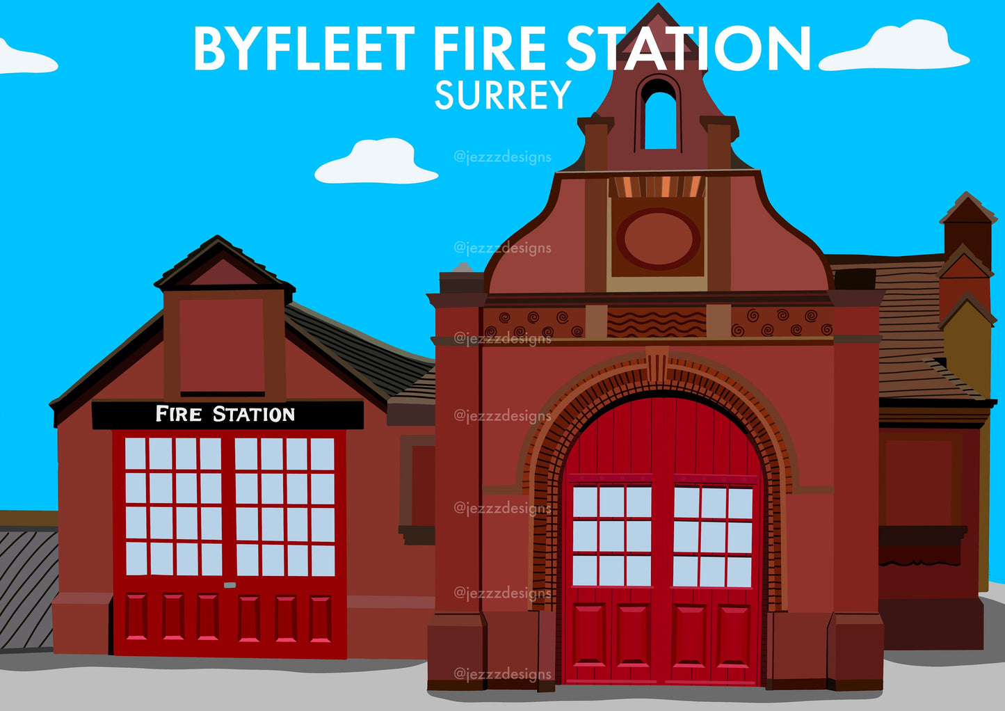 Byfleet Fire Station - Digital Print