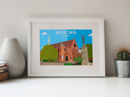 Woking, Surrey - Digital Art Print