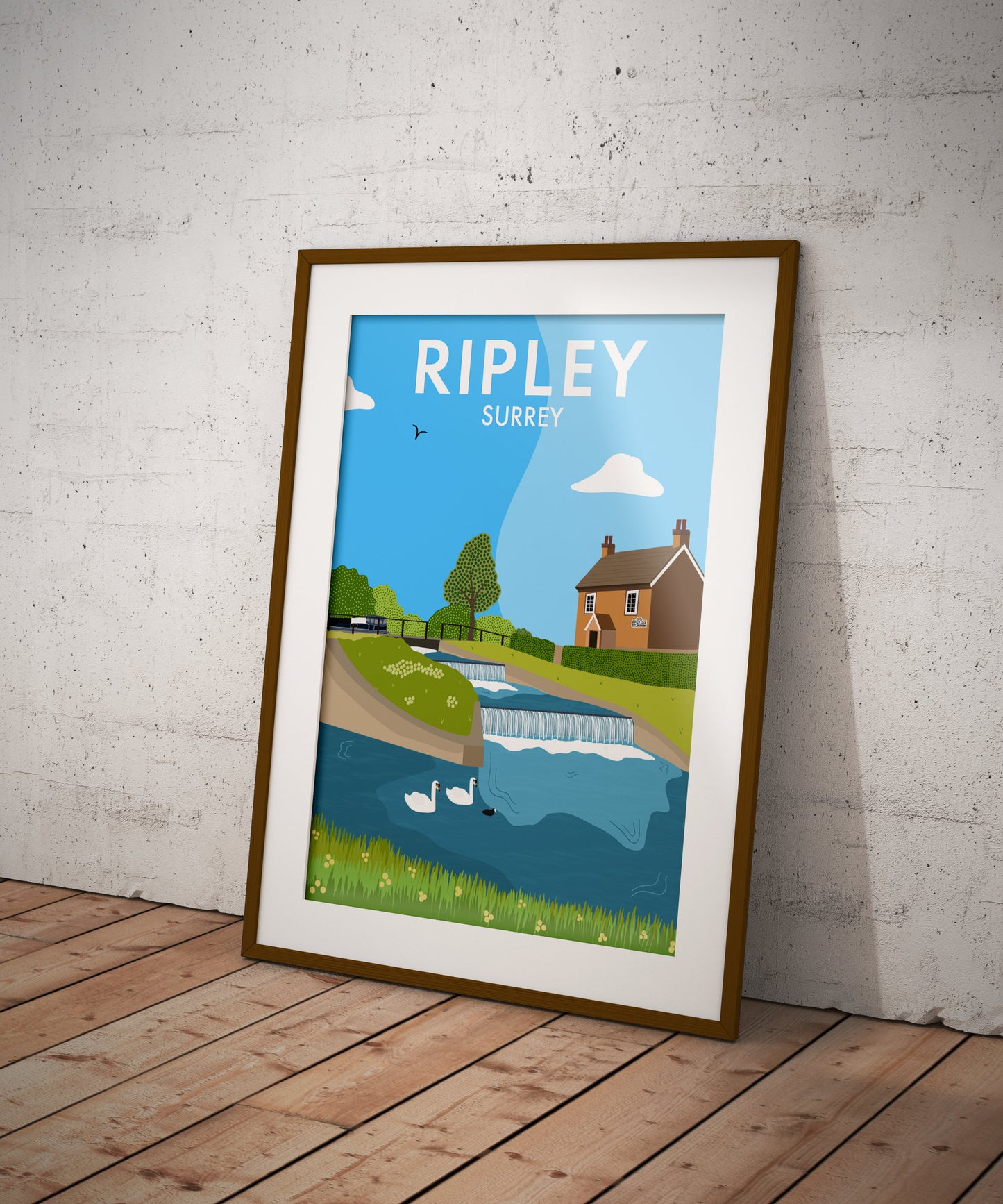 Ripley/Send, Papercourt Lock, Surrey - Digital Art Print