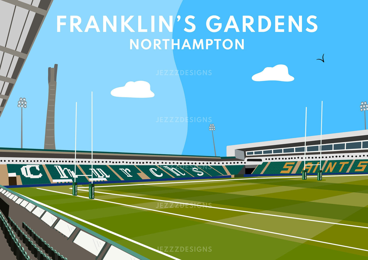 Franklin's Gardens, Cricket, Northampton Saints, Cinch Stadium - Digital Art Print