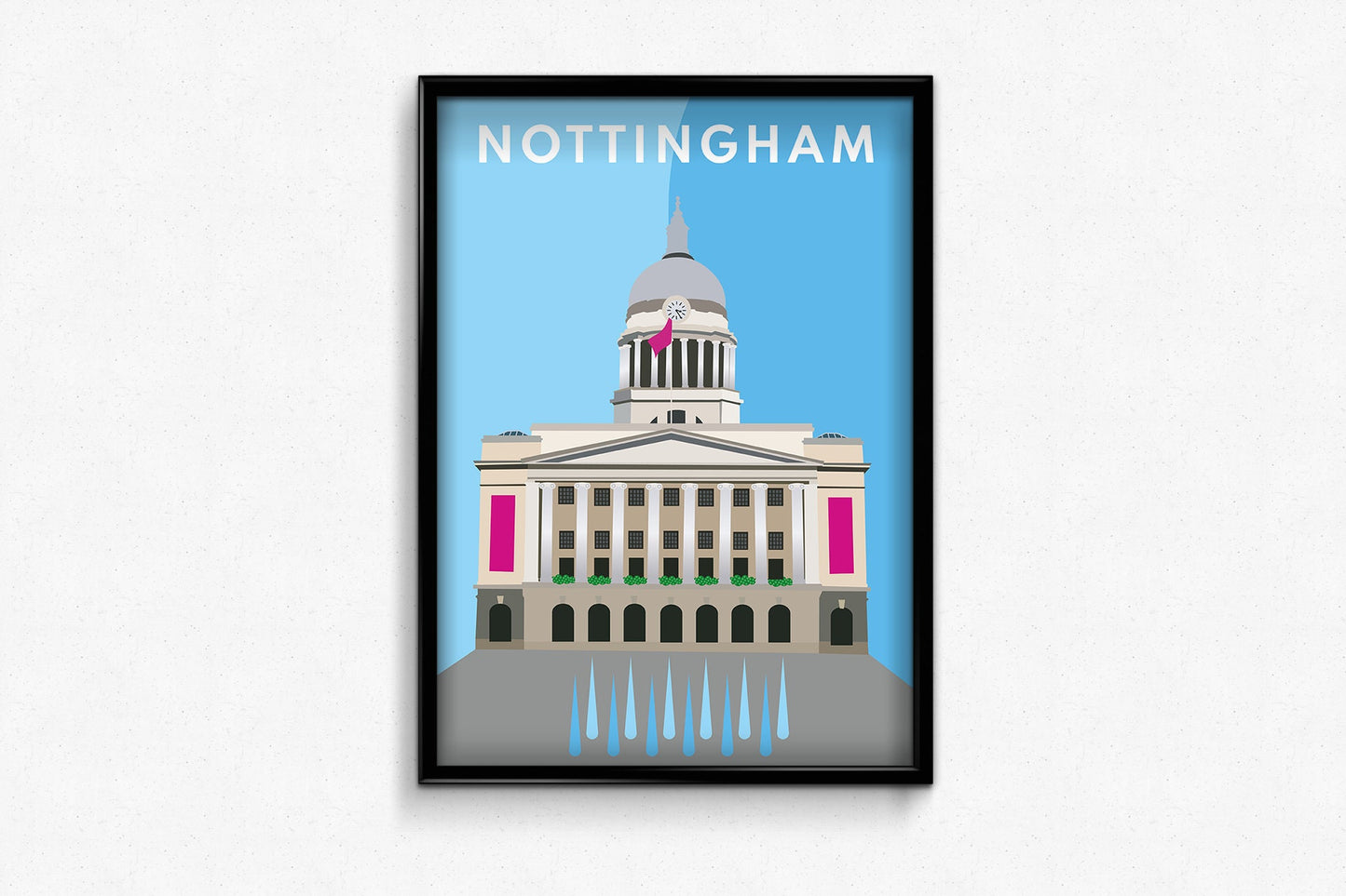 Nottingham City Center, Market Square - Art Print