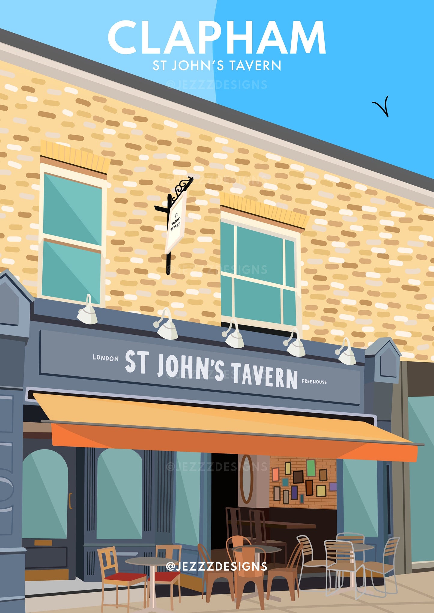 St Johns Tavern Pub - Clapham Junction, Art Print